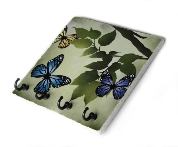 Butterfly Art Butterfly Art Key Hook Hanger Jewelry Etsy