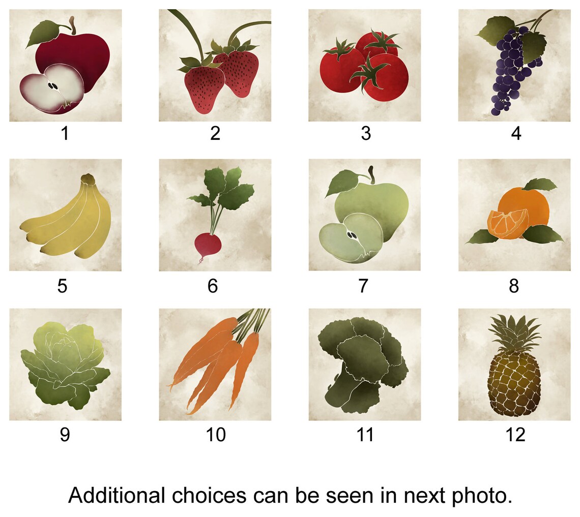 Fruit and Vegetable Wall Art Kitchen Wall Decor Hanging Etsy