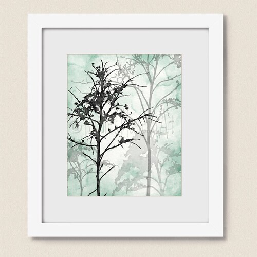 Seafoam Green Decor Tree Wall Art for Dining Room Bedroom Etsy