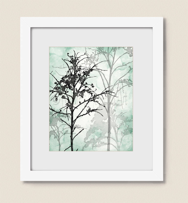 Seafoam Green Decor Tree Wall Art for Dining Room Bedroom Etsy