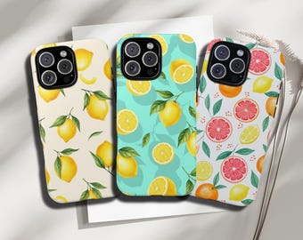 Lemon Watercolor Phone Case: Citrus Fruit Design