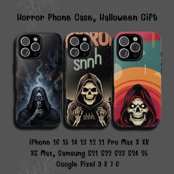 Gothic Skull Phone Case: Horror Grim Reaper Art, iPhone & Galaxy Gothic Skull Phone Case: Horror Grim Reaper Art, iPhone & Galaxy
