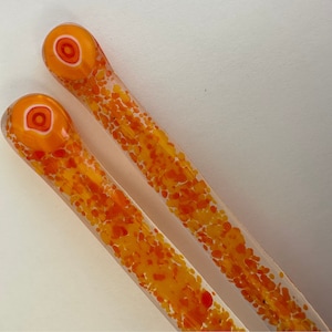 Fused glass swizzle sticks, set of 2 cocktail stirrers, glass drink stirrers, glass java sticks, coffee stirrers, fused glass