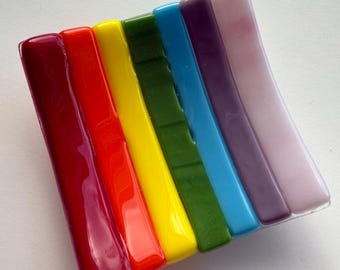 Rainbow fused glass mini dish