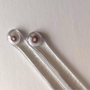 Fused glass swizzle sticks, set of 2 cocktail stirrers, glass drink stirrers, glass java sticks, coffee stirrers, fused glass