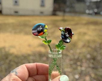 Fused glass miniature Flowers / glass flower