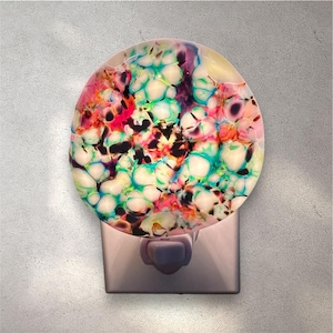 Reactions Fused glass night light / night light / glass nightlight / one of a kind night light
