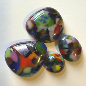 96 Coe glass dots, cabochon, twisties, murrini, puddles, frit, fusing dots