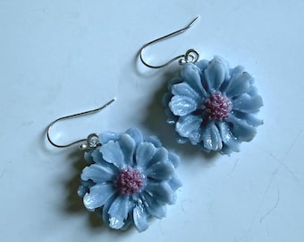 Fused Glass Chrysanthemum earrings
