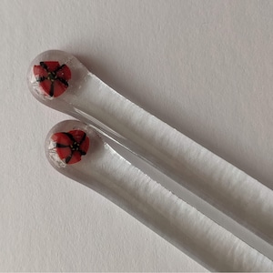 Fused glass swizzle sticks, set of 2 cocktail stirrers, glass drink stirrers, glass java sticks, coffee stirrers, fused glass