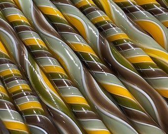 NEW!!! COE 96 "Fall leaves" glass Cane twisties, fusing cane