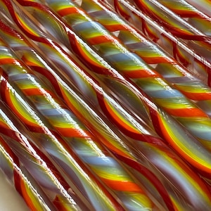NEW!!! 96coe &quot;Rainbow stream&quot; glass Cane, twisties, fusing cane