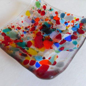 Colorful Clear fused glass mini dish