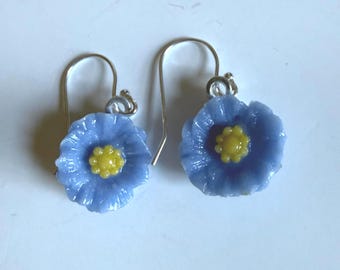 Fused Glass petite flower earrings