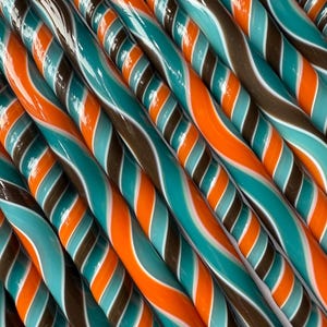 NEW!!! 96coe &quot;Feelin groovy&quot; glass Cane & fusing dots combo, twisties, fusing cane