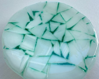 Fused glass mosaic dish