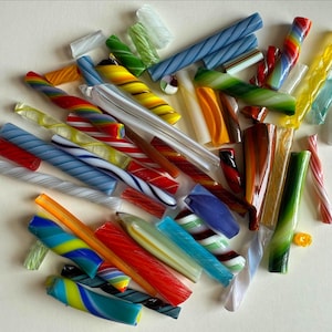 96 coe twisty Surprise pack/ twistie odds and ends/ 96 coe twistie cane / spiral cane / glass twisty cane