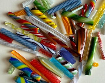 COE 96 Glass Twisty Cane Pack, Mosaic & Jewelry Supplies