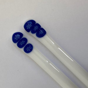Fused glass swizzle sticks, set of 2 cocktail stirrers, glass drink stirrers, glass java sticks, coffee stirrers, fused glass
