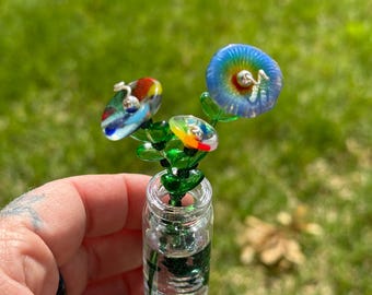Fused glass miniature Flowers / glass flower