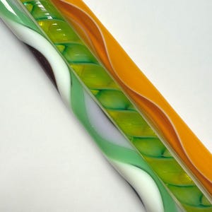 NEW!!! 96coe &quot;Three for three twisties&quot; glass Cane & fusing dots combo, twisties, fusing cane