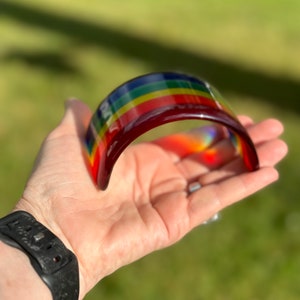 Fused glass mini rainbow / rainbow  bridge ornament /free standing glass rainbow / rainbow love /rainbow bridge /pet memorial gift