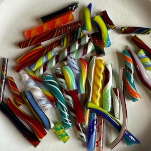 96 coe twisty Surprise pack/ twistie odds and ends/ 96 coe twistie cane / spiral cane / glass twisty cane