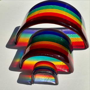 Fused glass rainbow ornament / glass rainbow / rainbow bridge