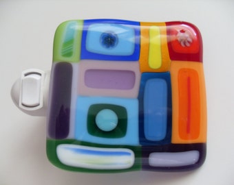 Funky Colorful Fused glass night light