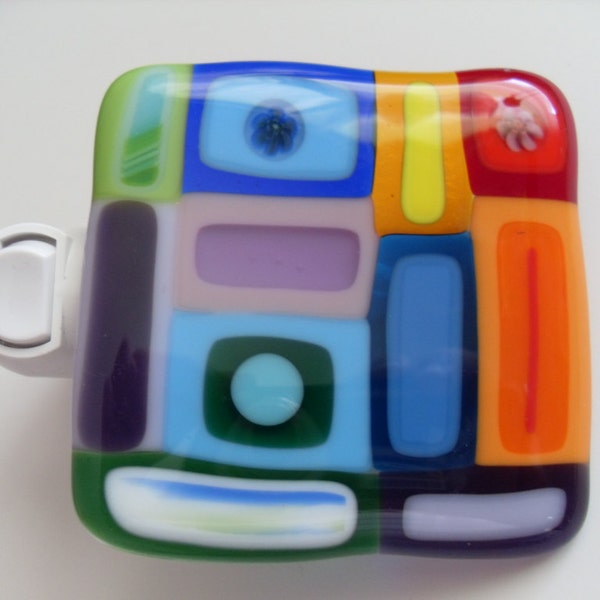 Funky Colorful Fused glass night light