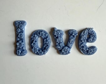 96 coe freeze and fuse word love - glass floral letters