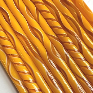 NEW!!! 96coe &quot;Sunflower&quot; glass Cane, twisties, fusing cane, yellow glass twisty