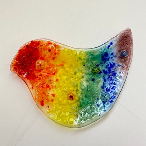 Fused glass bird dish/ fused glass dish / fused glass bird / glass dish