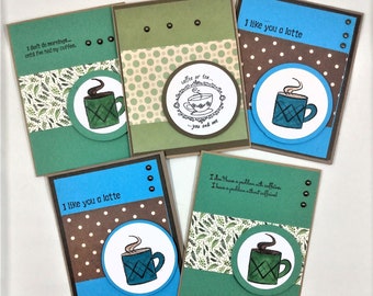 Coffee Lover Note-Cards / Lot de 5 / Cartes sur le thème du café / Inspirational #2