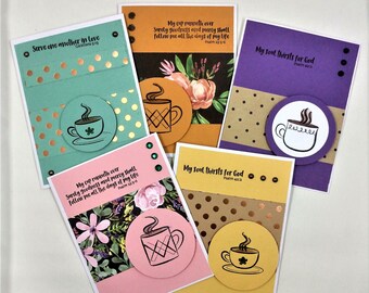 Coffee Lover Note-Cards / Lot de 5 / Cartes sur le thème du café / Inspirational #3