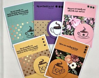 Coffee Lover Note-Cards / Ensemble de 5 / Cartes sur le thème du café / #1 inspirantes