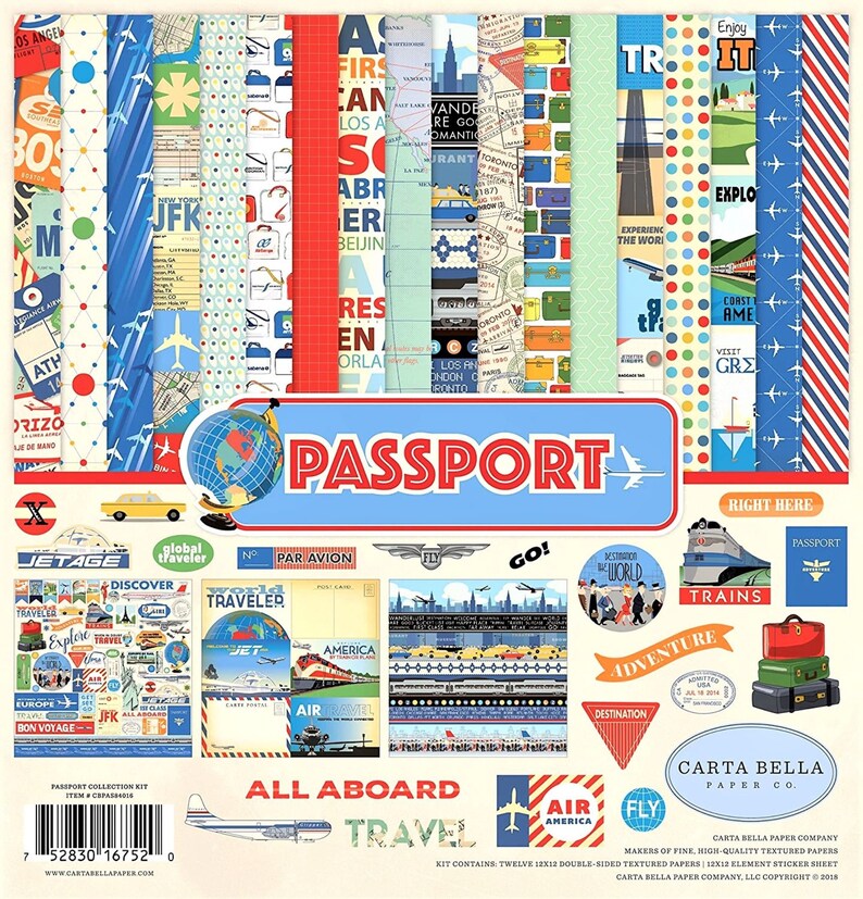 Carta Bella - Passport Collection Kit - 12 x 12 Collection Kit image 1