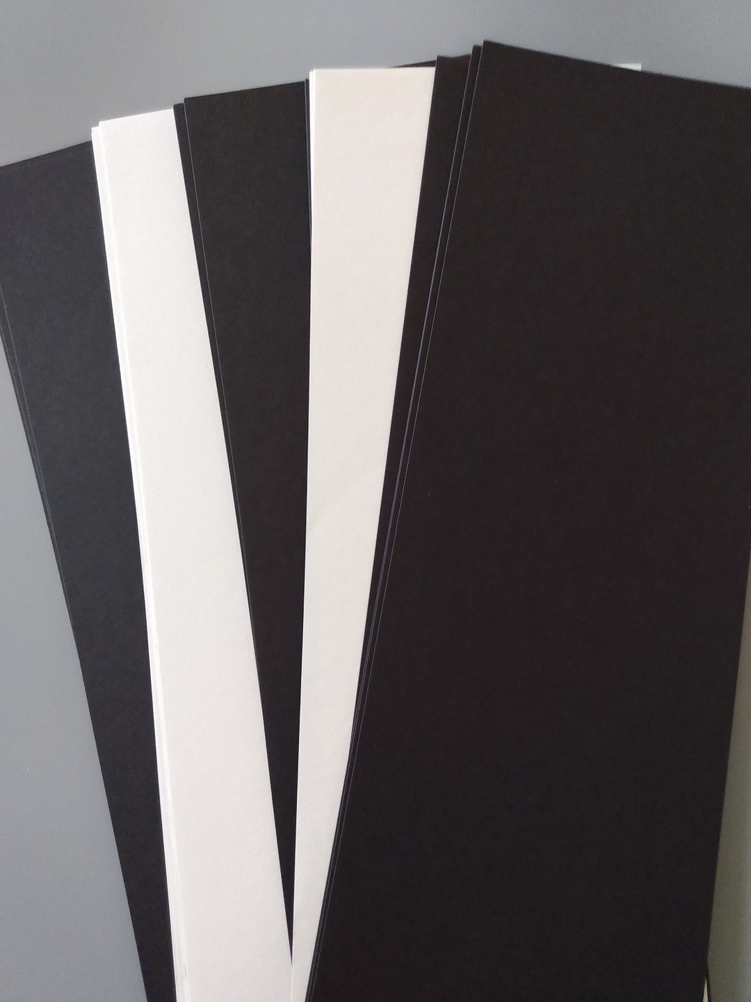 Black and White Cardstock Packaged Paper 4 X 11 Etsy
