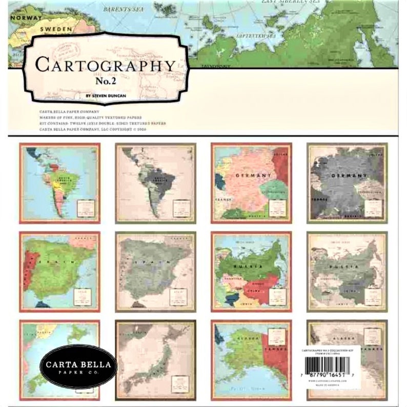 Carta Bella - Cartography No.2 Collection Kit - 12 x 12 Collection Kit image 1