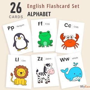 Animal Alphabet Flashcards: Printable ABC Learning Resource (Digital Download)