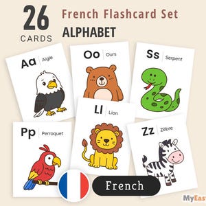 Cartes Alphabet des Animaux en Français – ABC Flashcards A-Z | Enfants, Maternelle & Préscolaire (PDF)