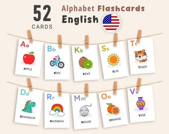 Alphabet ABC Flashcards | A-Z Learning Cards for Toddlers | Printable Alphabet Activity | Kids Educational Game