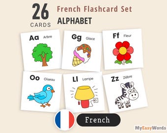 Adorables Cartes Alphabet Français – ABC Flashcards A-Z à Imprimer | Pour Enfants, Maternelle & Préscolaire (PDF