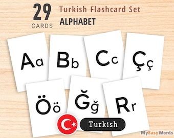 Türkisch Alphabet Flashcards: Druckbare ABC-Lernen für Kleinkinder (PDF Download)
