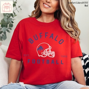 Buffalo Jersey Shirt, Buffalo Football Shirt, Football Mom Tee, Shirt for Him, Gift for Her, Team Spirit Apparel, Comfort Colors Tee Gift