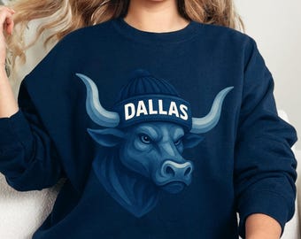 Vintage Dallas Sweatshirt - Unisex Crewneck Shirt, Gift for Cowboy Fans, FamFit24-10