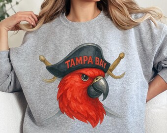 Tampa Bay Sweatshirt – Watercolor-Style Crewneck, Buccaneer-Inspired Soft Vintage Design, FamFit20-11