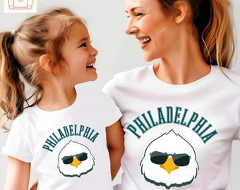 Philadelphia kindervoetbalshirt, Eagle Gameday T-shirt, Mommi & Me-shirt, FamFit01-08