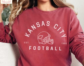 Kansas City Football Jersey Shirt - KC Comfort Colors Vintage Sweatshirt