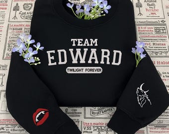 Team Edward Embroidered Twilight Sweatshirt: Forks Washington Shirt, Twilight Merch
